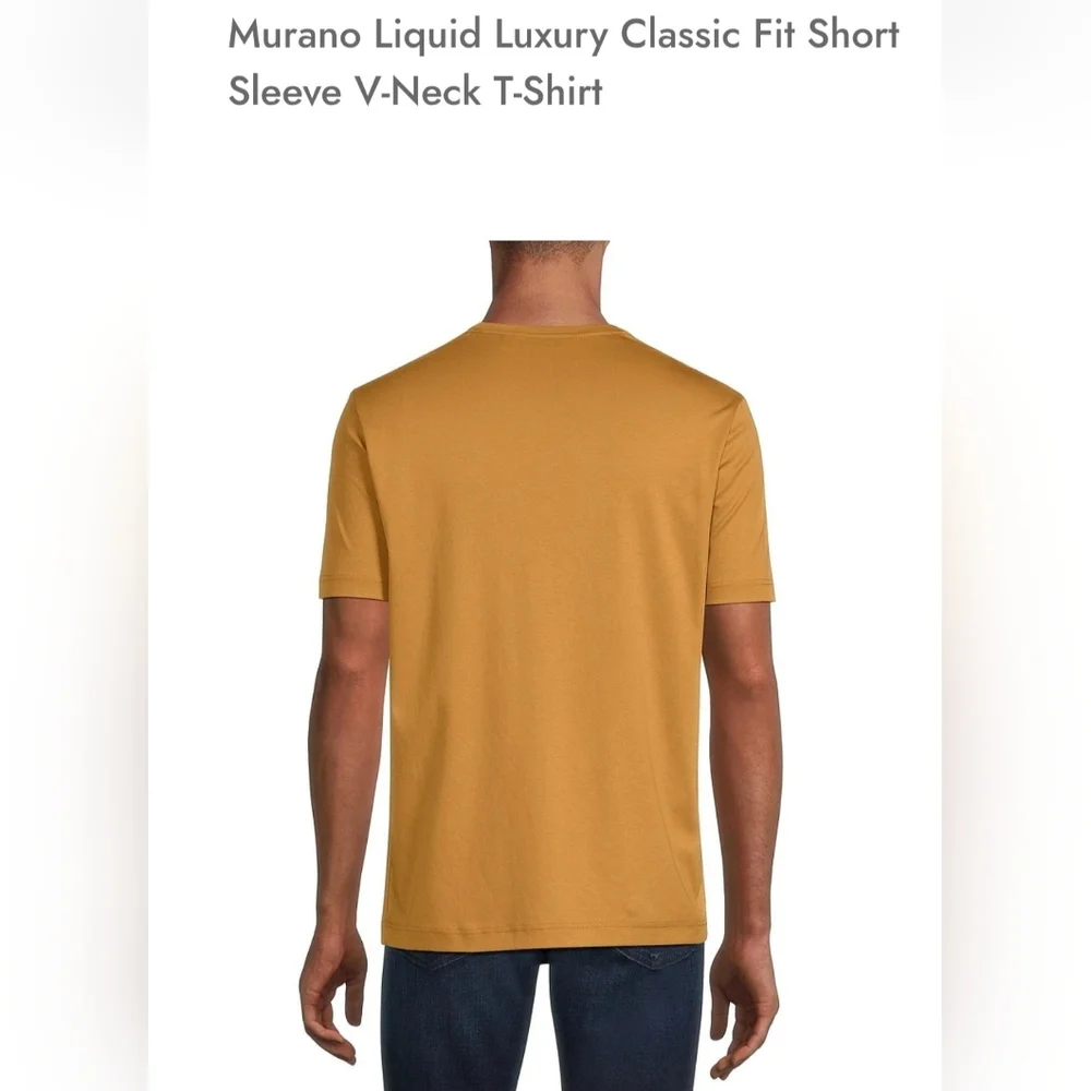 Nwt! Murano Dark Tan Short Sleeve Tee V-Neck Slim Fit - Picture 2 of 4